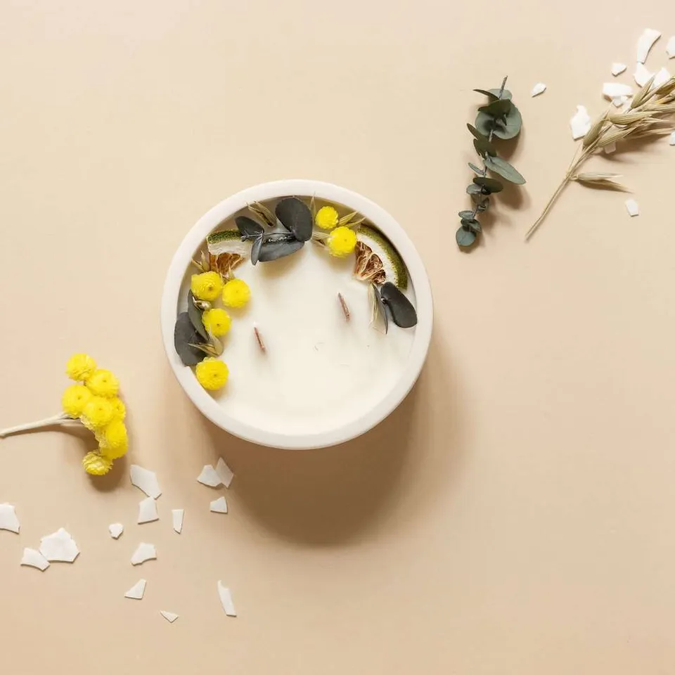 Flowrette kit DIY bougie fleurie immortelle eucalyptus soja