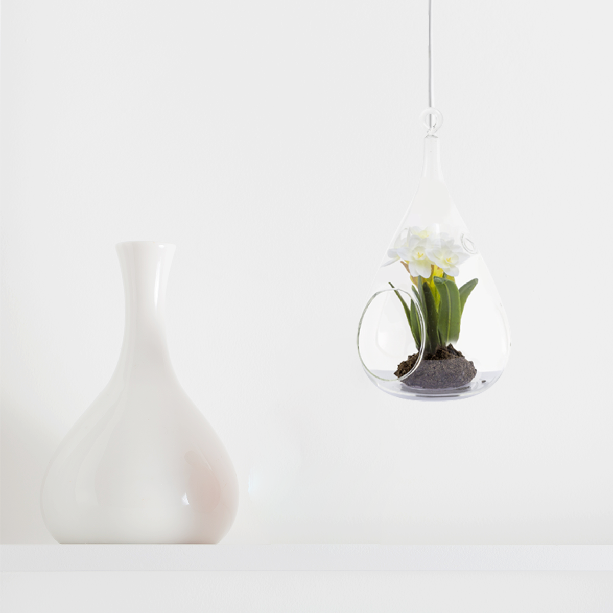 Sia Home Narcisse Composition à Suspendre fleur artificielle blanc