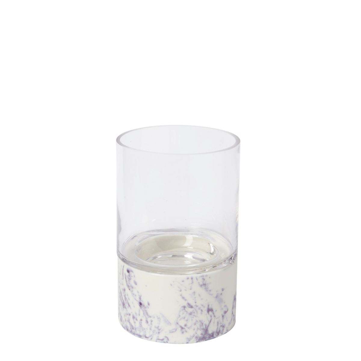 Sia Home porte-bougie effet marbre 23 cm blanc
