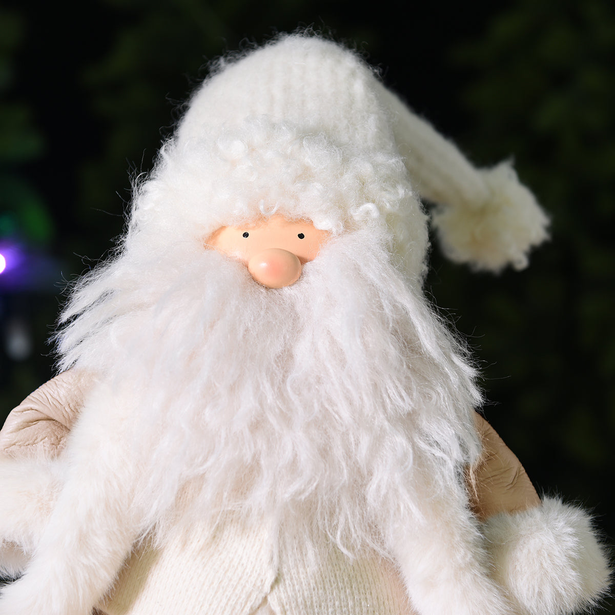 Sia Home Velvet Père Noël à asseoir 78 cm crème