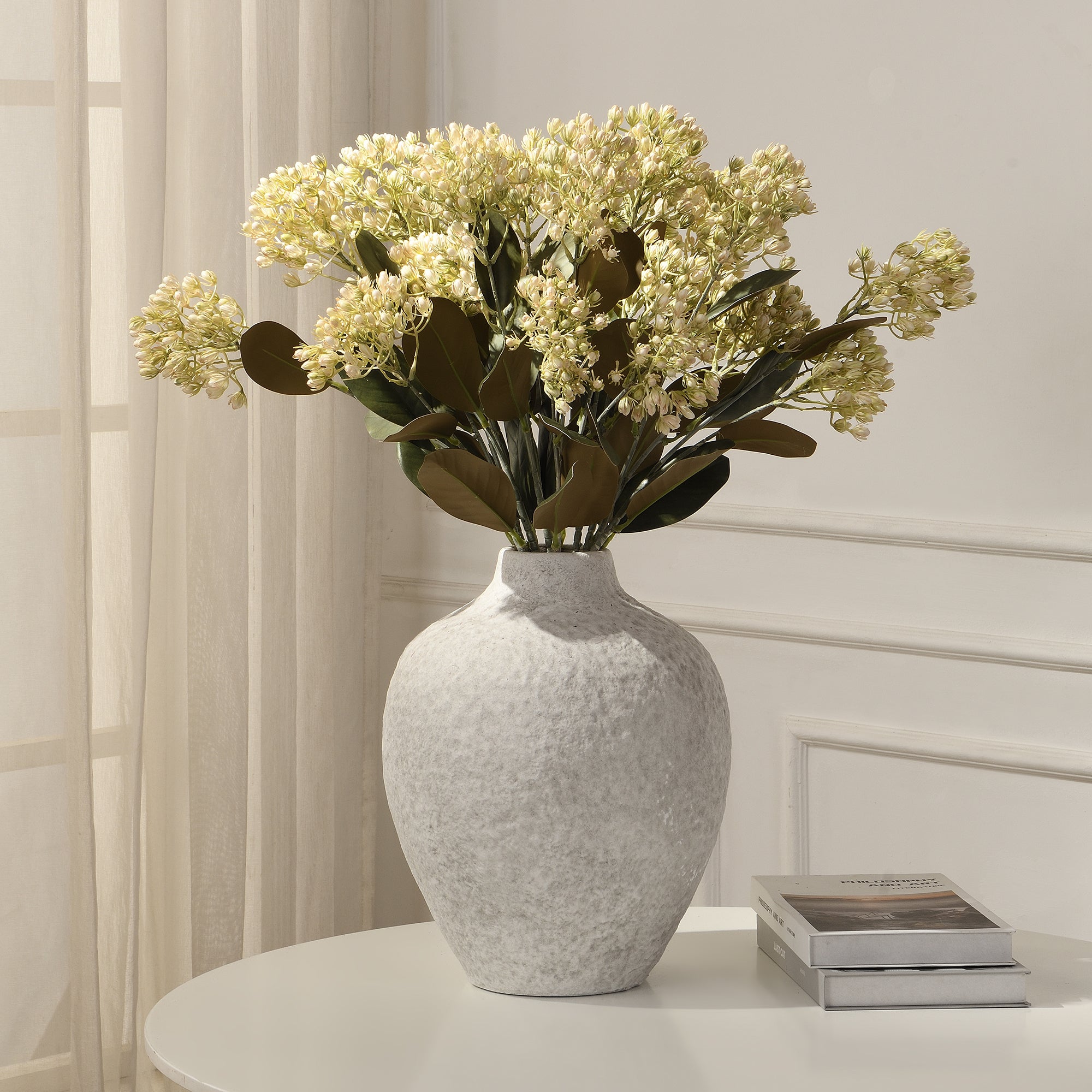 Sia Home Sedum Tige 80 cm fleur artificielle blanc