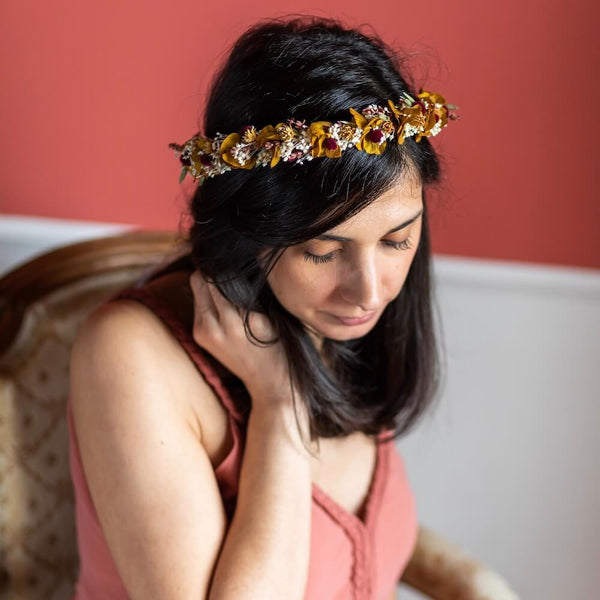 Flowrette Andrea couronne fleurs mariage ajustable