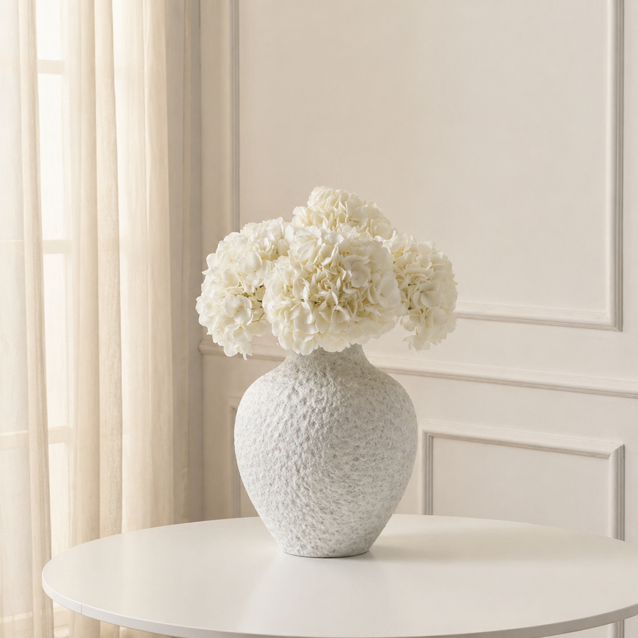 Sia Home Stone vase céramique blanc 36 cm aspect pierre