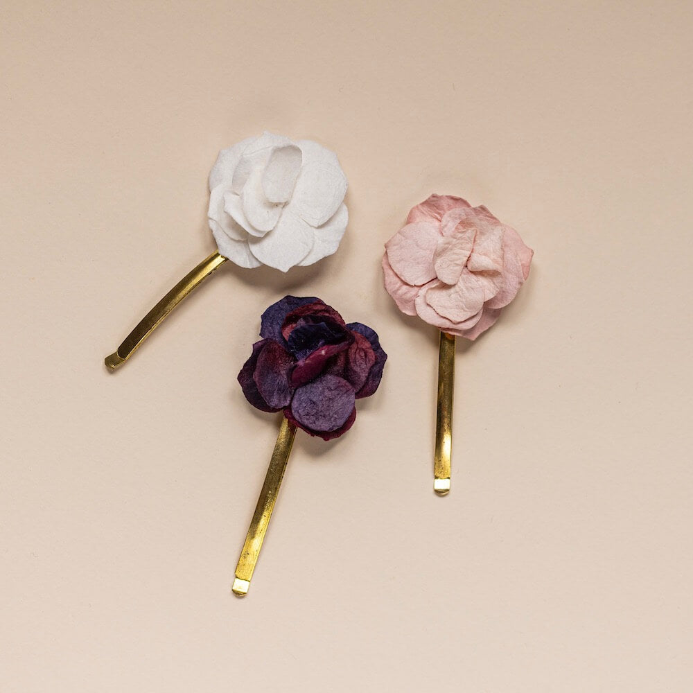 Flowrette Barrettes Trio fleurs papier multicolor