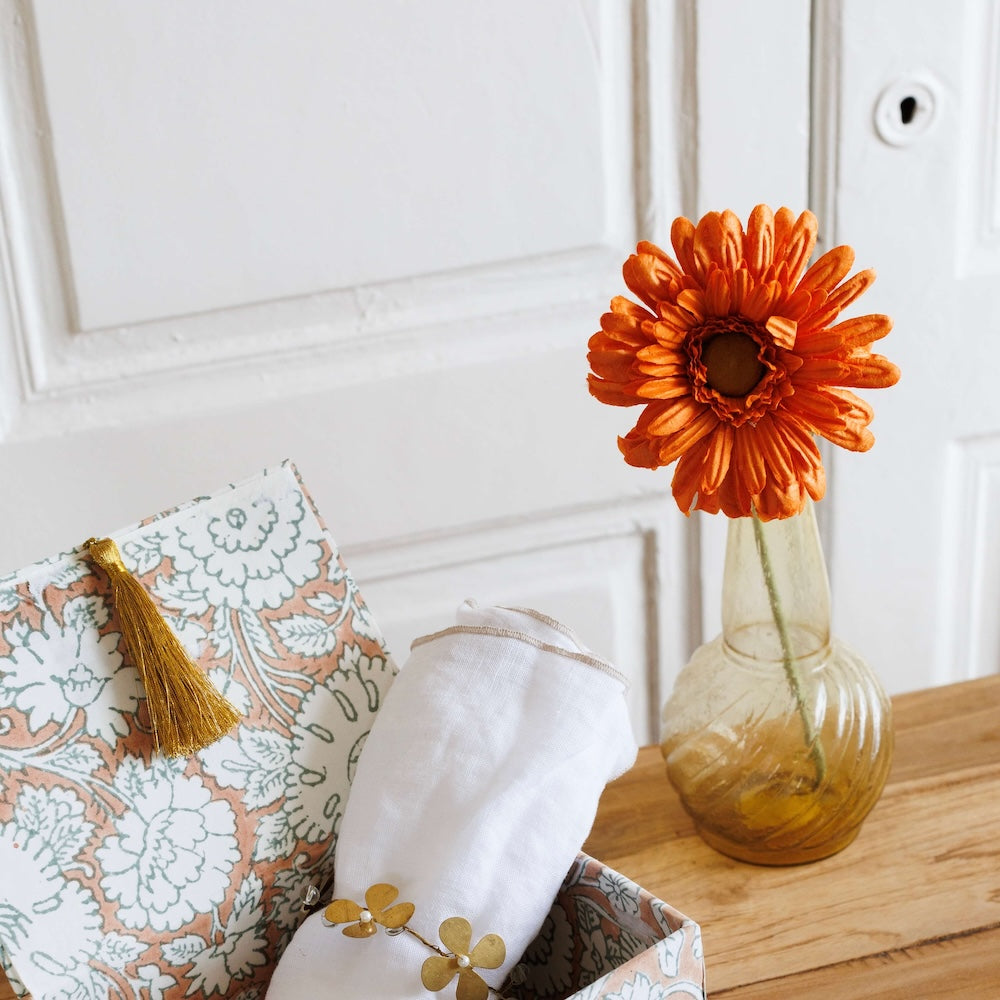 Flowrette Fleurs en papier gerbera orange fleur x1