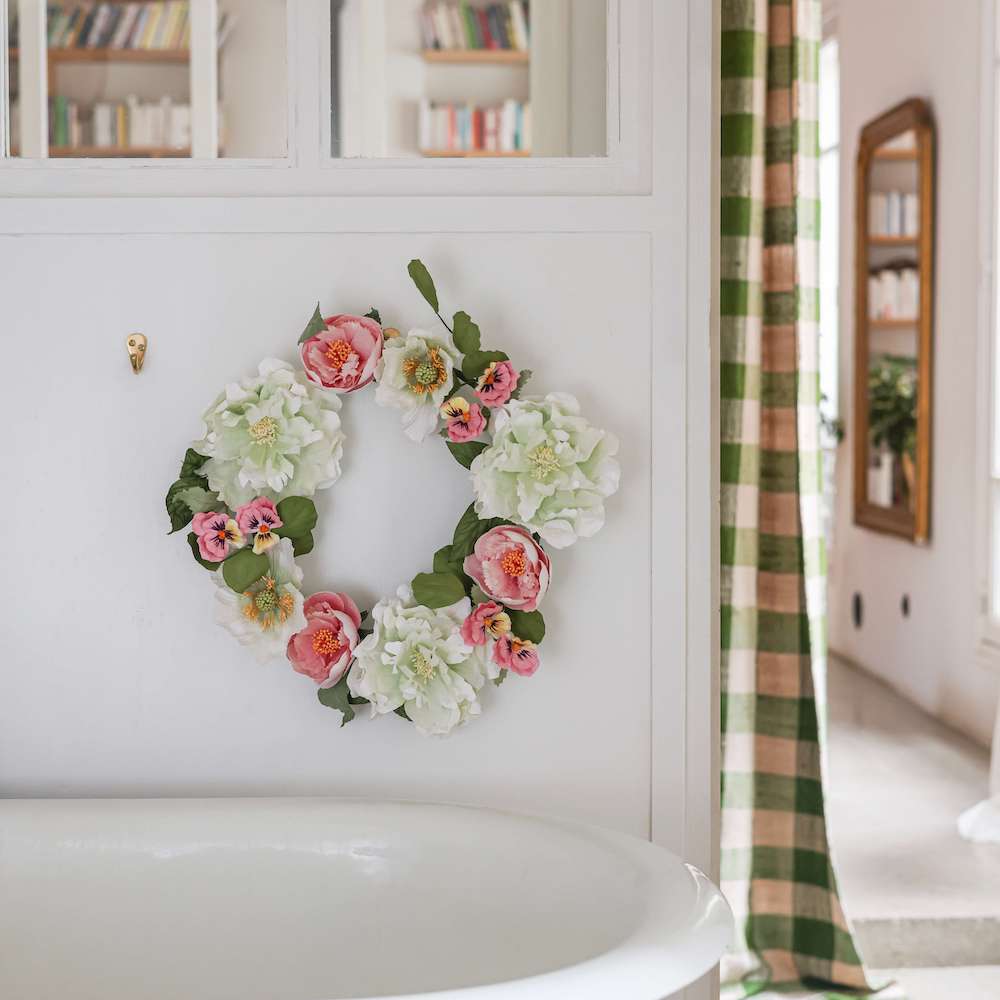 Flowrette Rubens couronne murale papier 45 cm roses