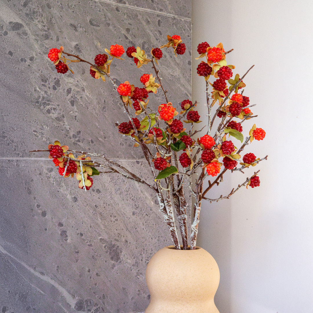 Flowrette Framboisier branche artificielle verte x1