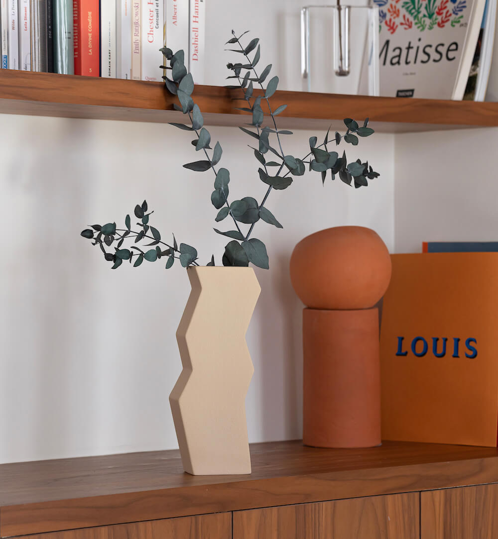 Flowrette Vases Zigzag Céramique Artisanal Fleurs Séchées