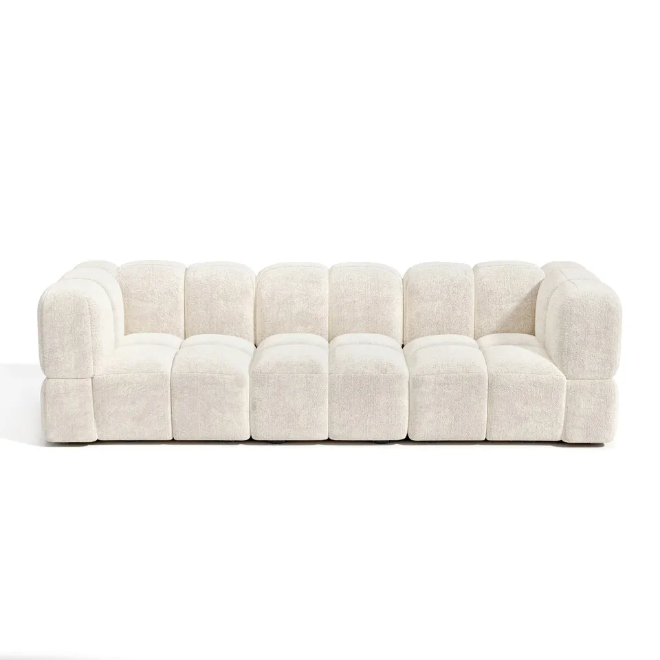 Sia NUBI 256 cm canapé modulable 4 places tissu bombé