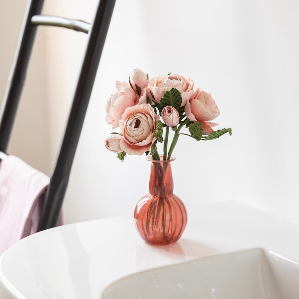 Flowrette Fleurs en papier rose Queen pêche clair x1
