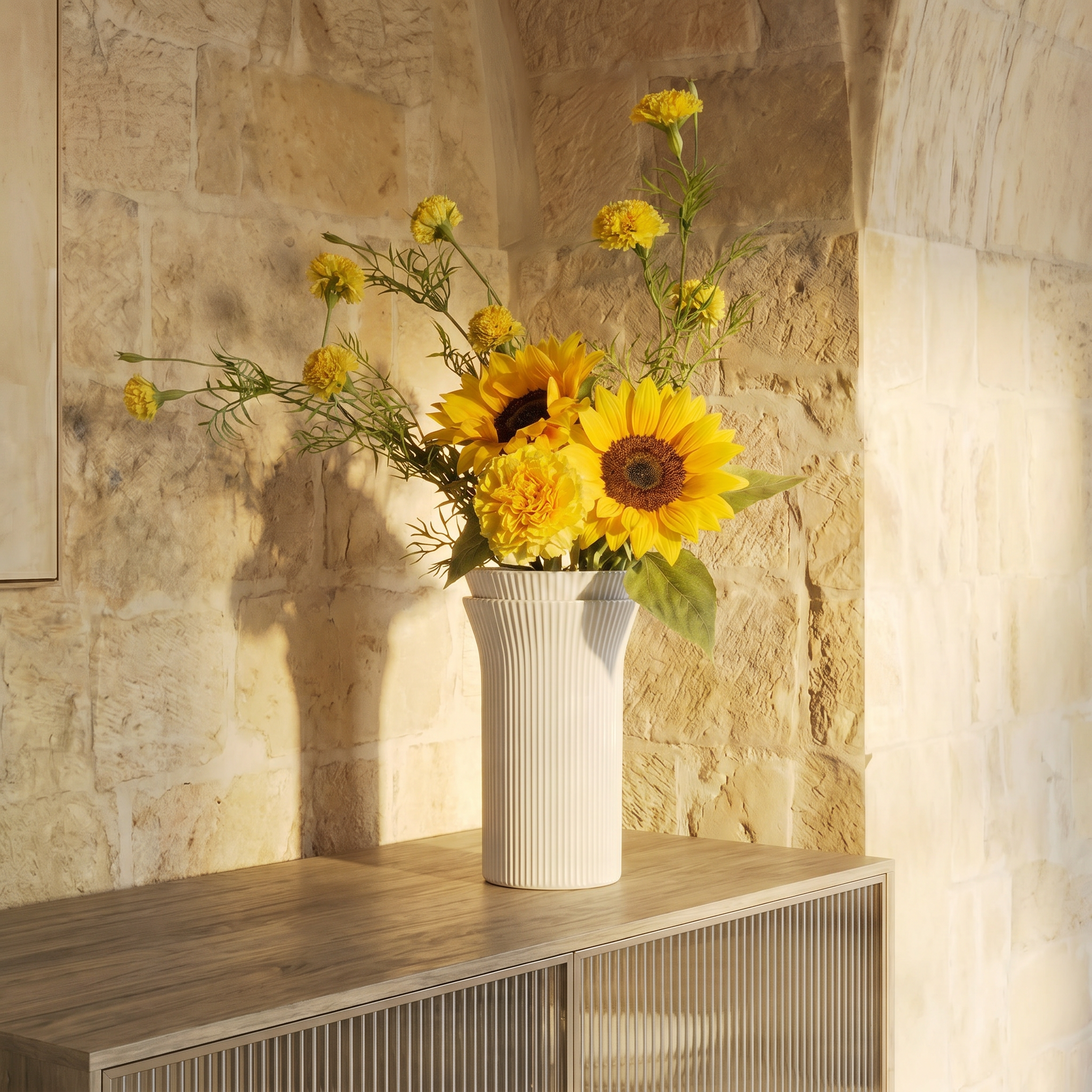 Sia Home Tournesols jaunes bouquet artificiel 5 tiges 78 cm