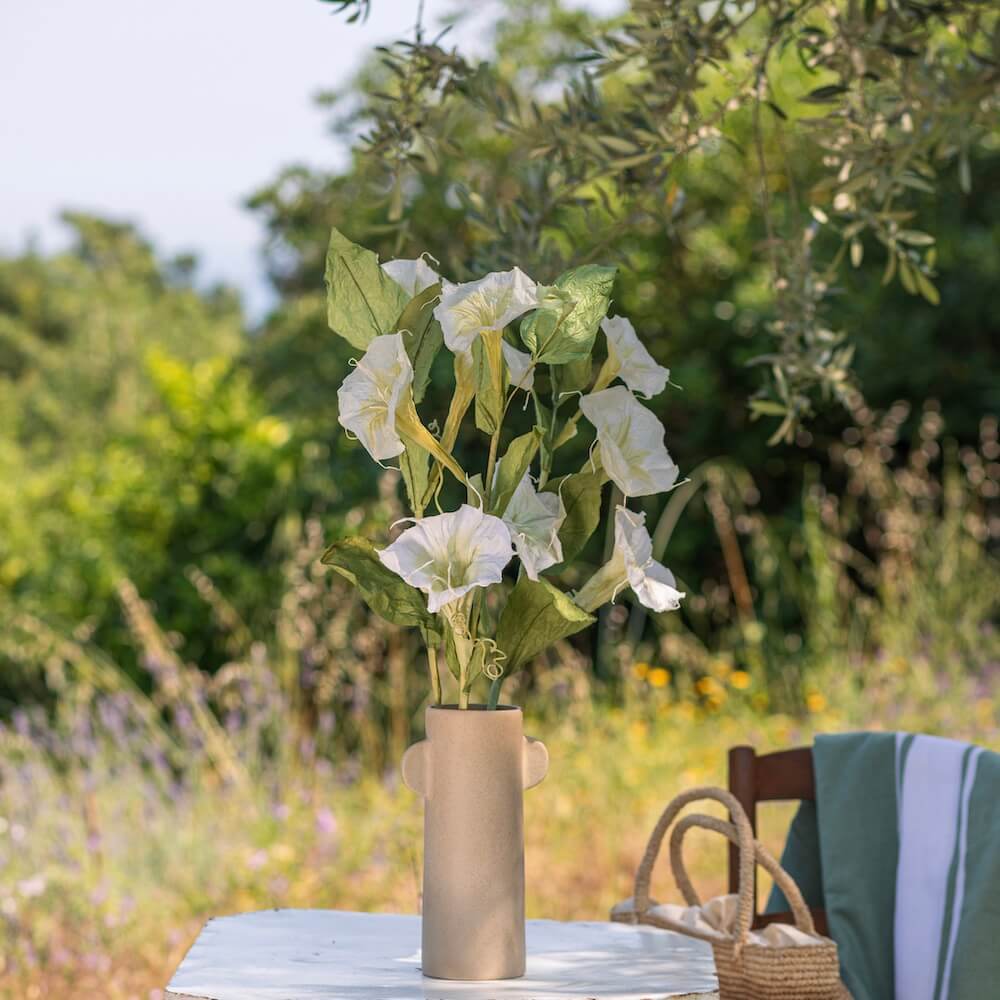 Flowrette Fleurs en papier Morning Glory blanc vert fleur papier x1