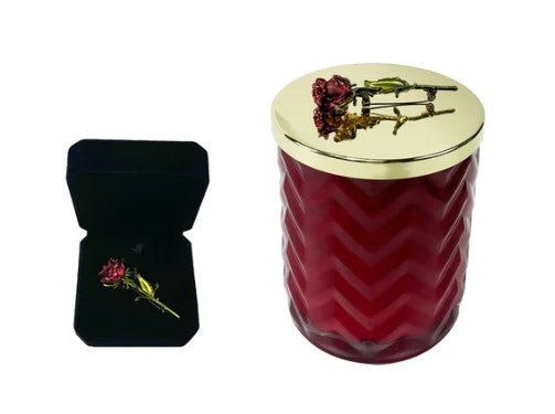 Côte Noire Herringbone HCG07 bougie 600g rose oud rouge