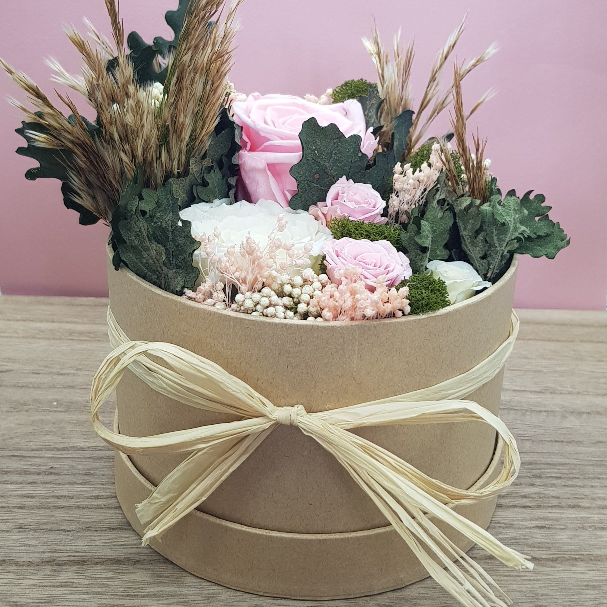 Ateliers Ouchamp Jardin des Plantes boîte chapeau fleurie M 15 cm rose