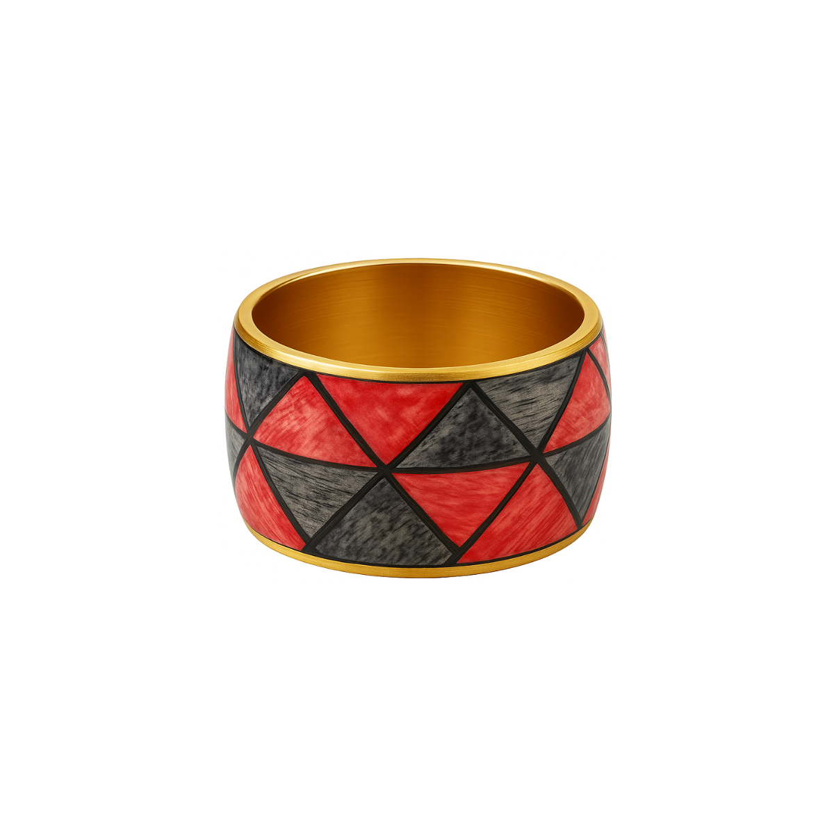 Sia Home Emilion ronds de serviette lot 4 rouge laiton doré