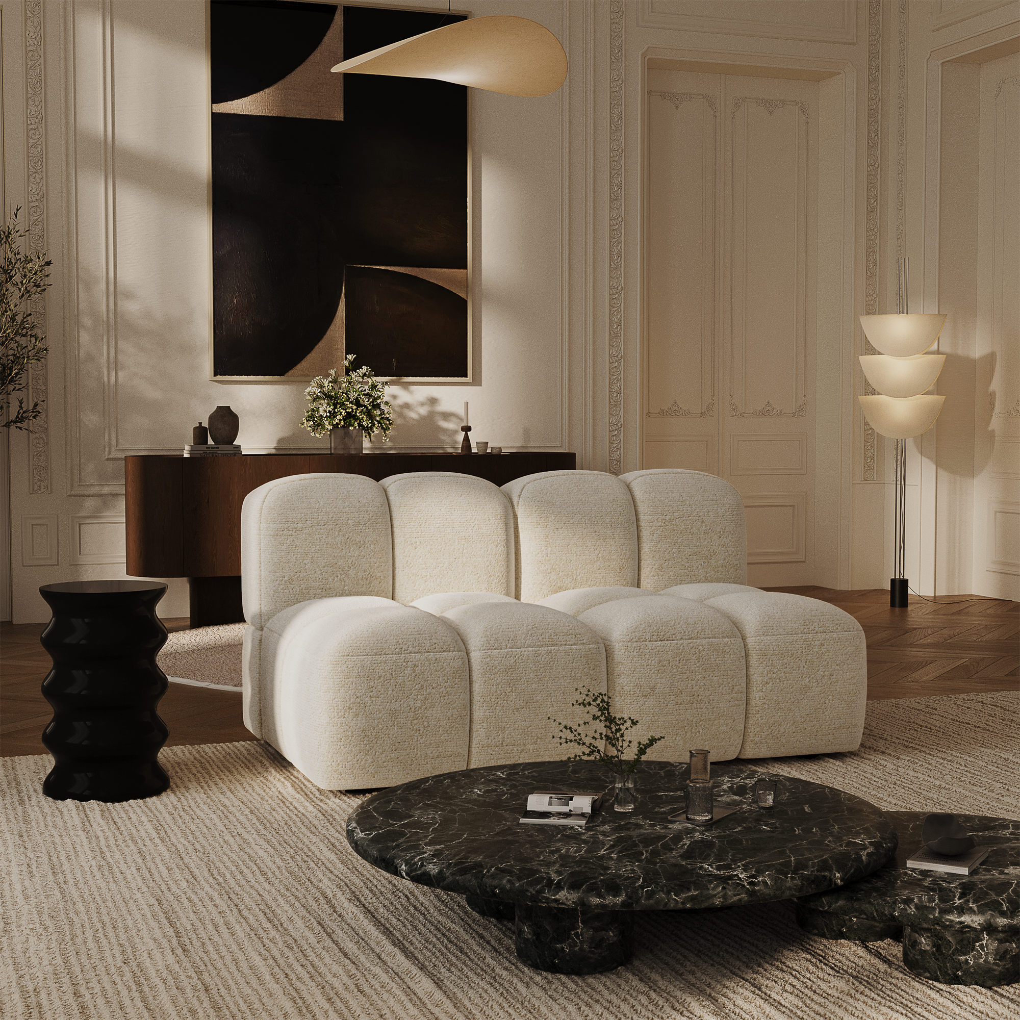 Sia Home NUBI 156 cm canapé modulable mousse ressorts