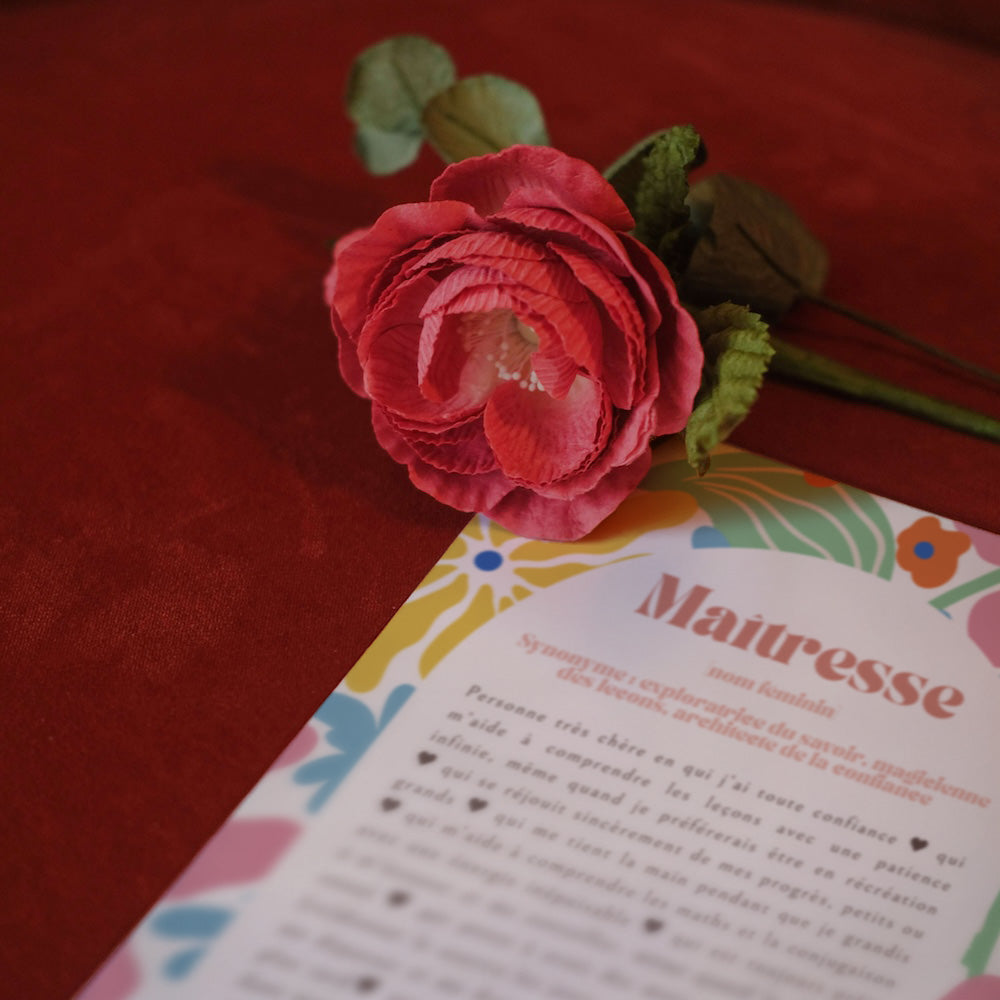 Flowrette coffret Meilleure Maîtresse rose papier vase