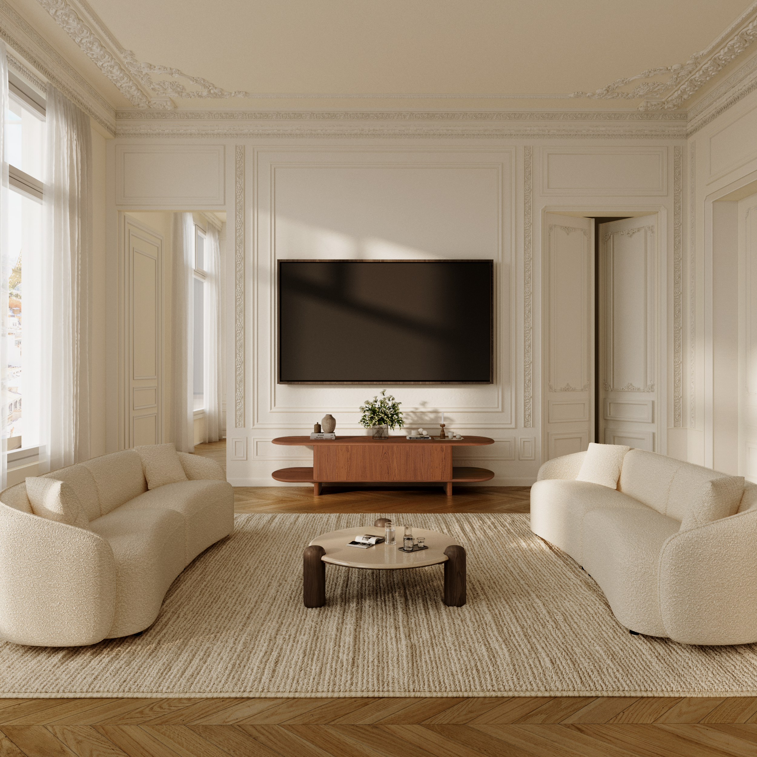 Sia Home Boia meuble TV noyer rangement