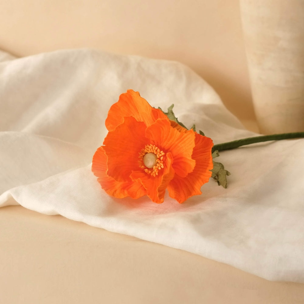 Flowrette Pavot papier orange fleur en papier x1