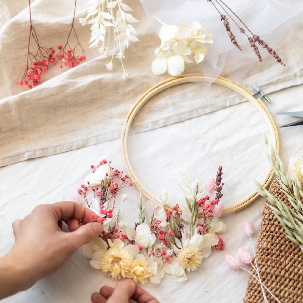 Flowrette Loisirs Créatifs Kit DIY Tambour Fleuri Séchées
