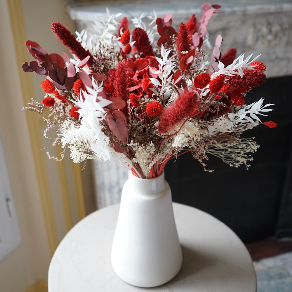 Flowrette Bel Amour bouquet séché rouge taille M