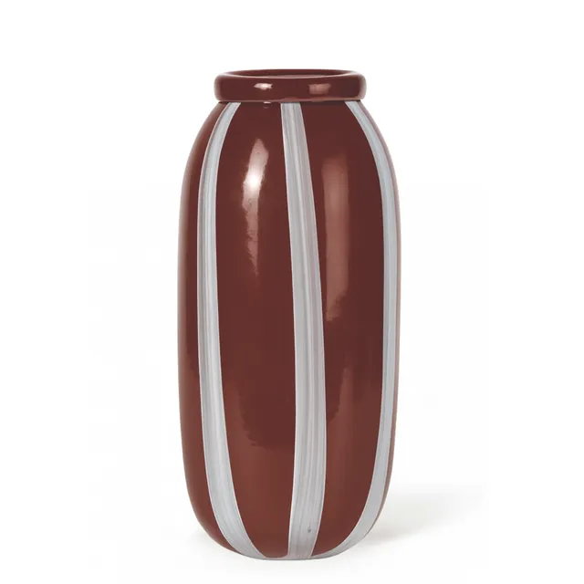 Sia Home Lattea Vase verre marron blanc 33 cm
