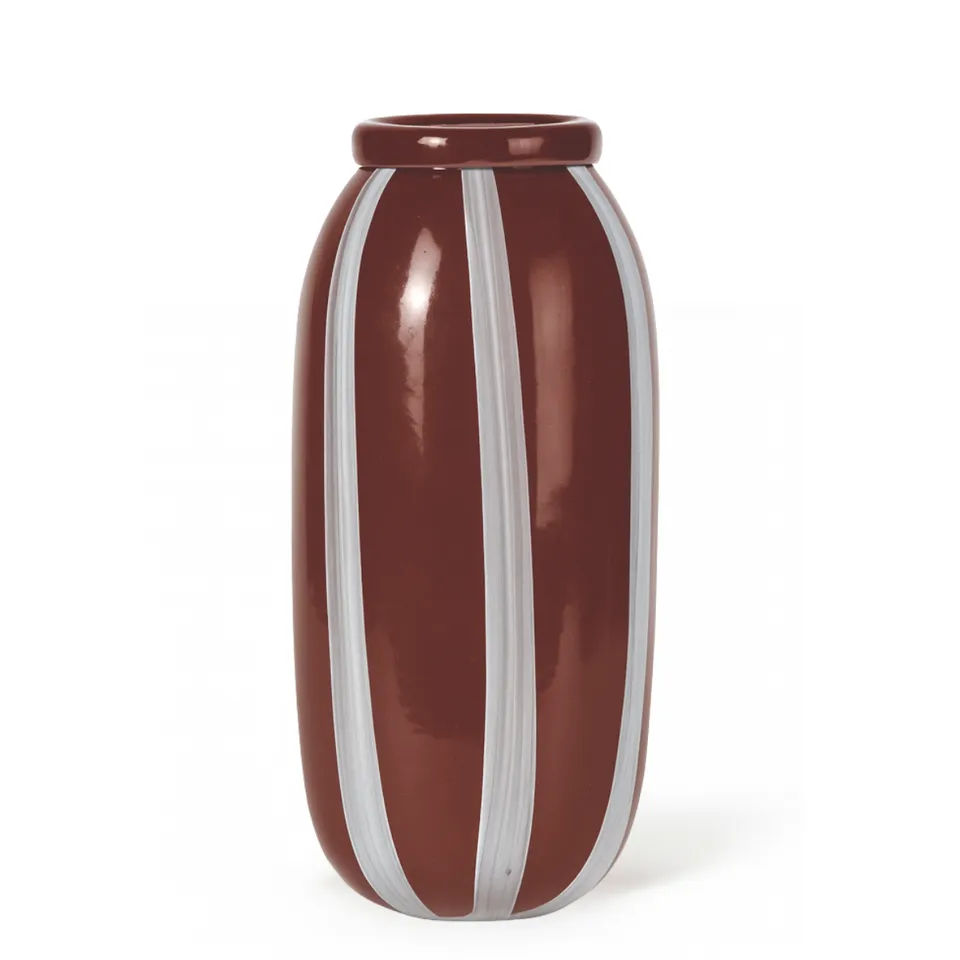 Sia Home Lattea Vase verre marron blanc 33 cm