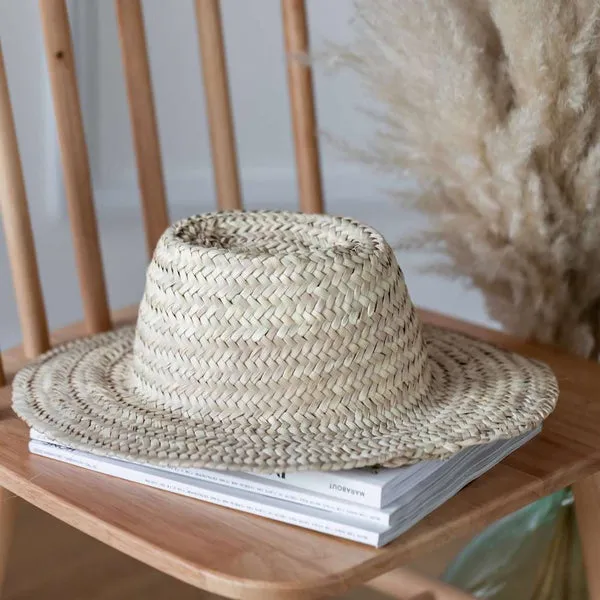 Flowrette Décoration chapeau palmier tressé boho