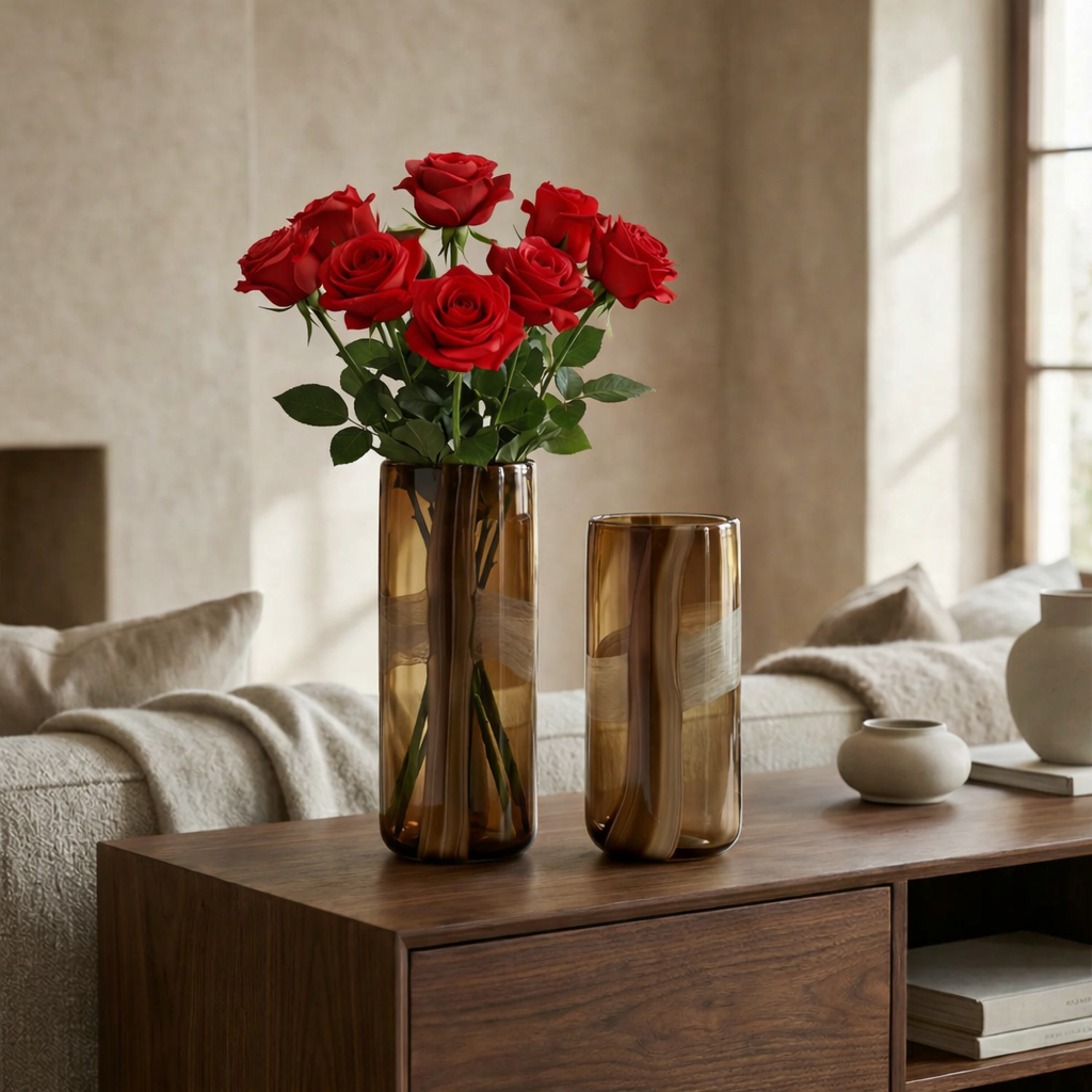 Sia Home Sophie tige rose artificielle 64 cm rouge