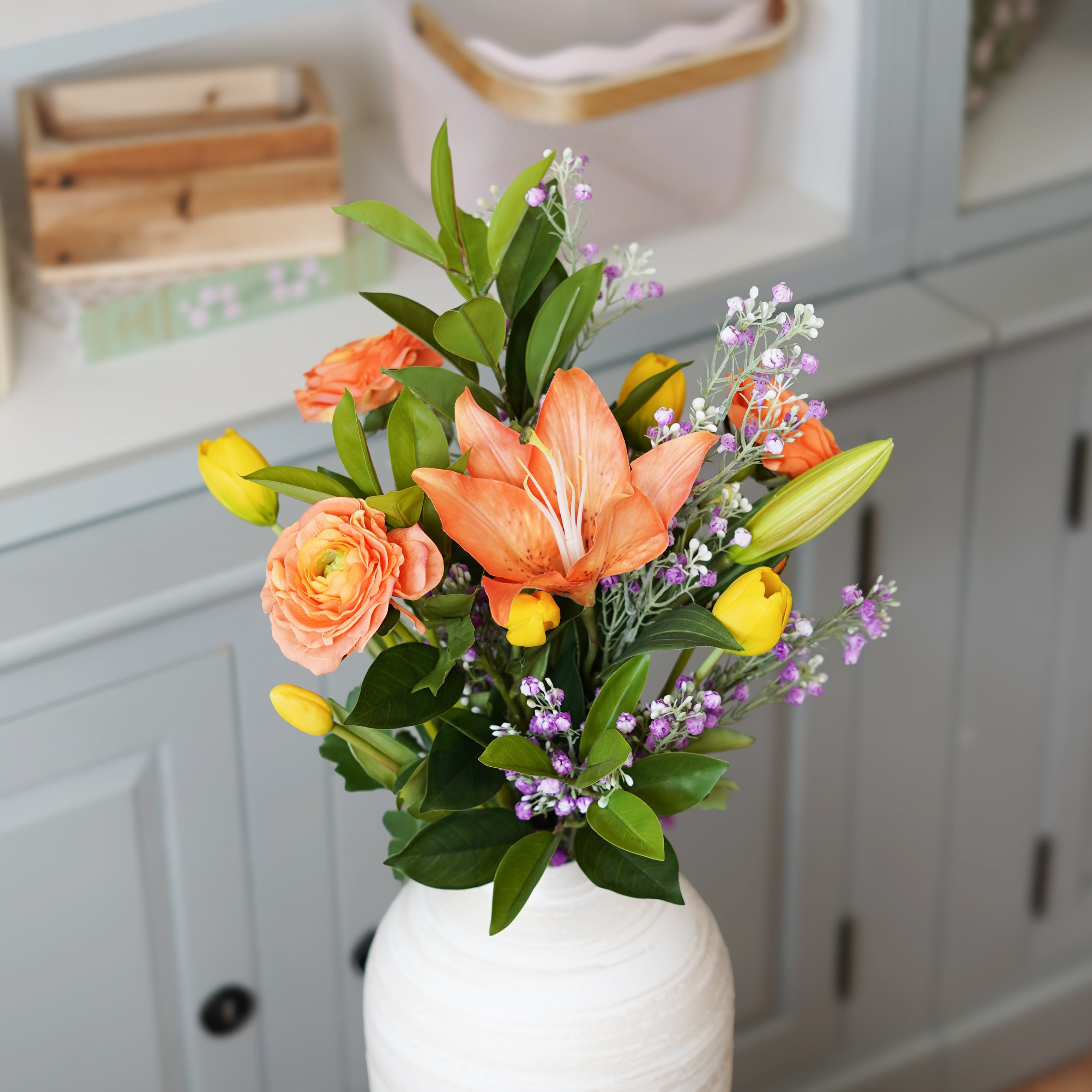 Flowrette Héloïse bouquet fleurs artificielles lys