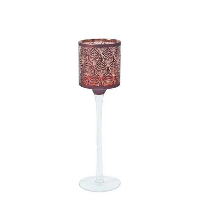 Sia Home Photophores Boudoir 30 cm bordeaux verre
