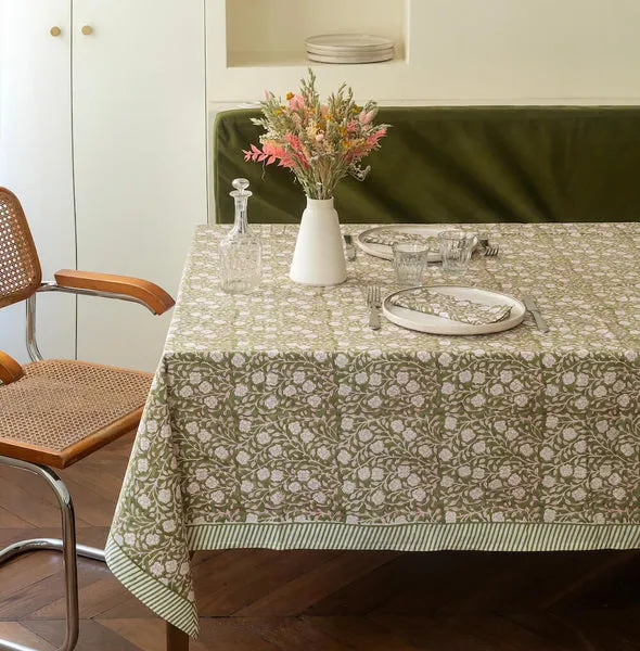 Flowrette Morena nappe coton 150x220 kaki