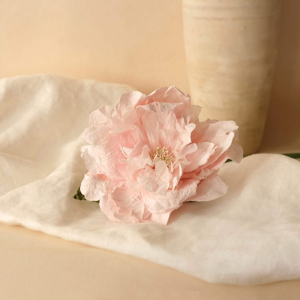 Flowrette Fleurs en papier pivoine rose pâle fleur x1 durable