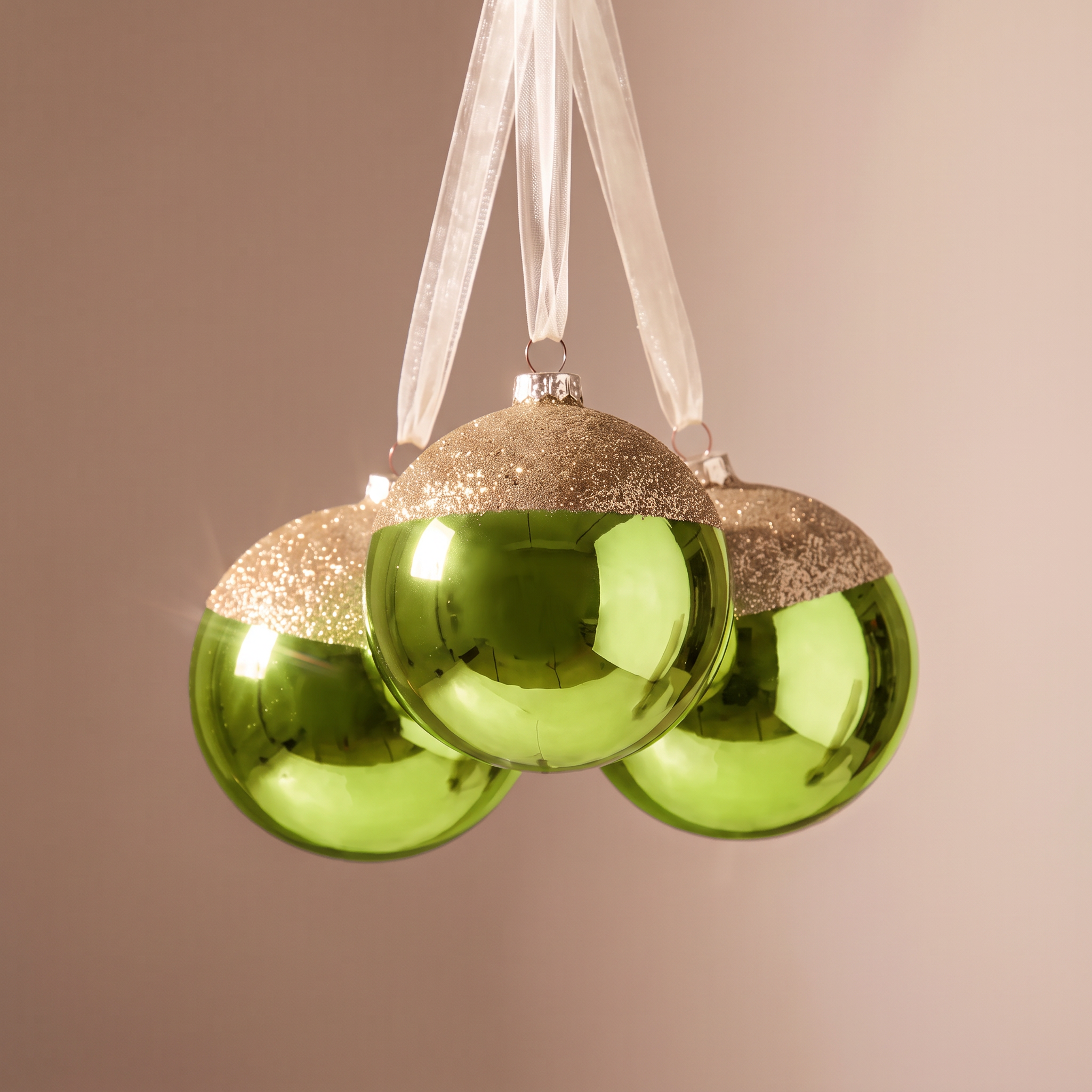 Sia Home Boule de Noël bicolore verre 10 cm vert doré