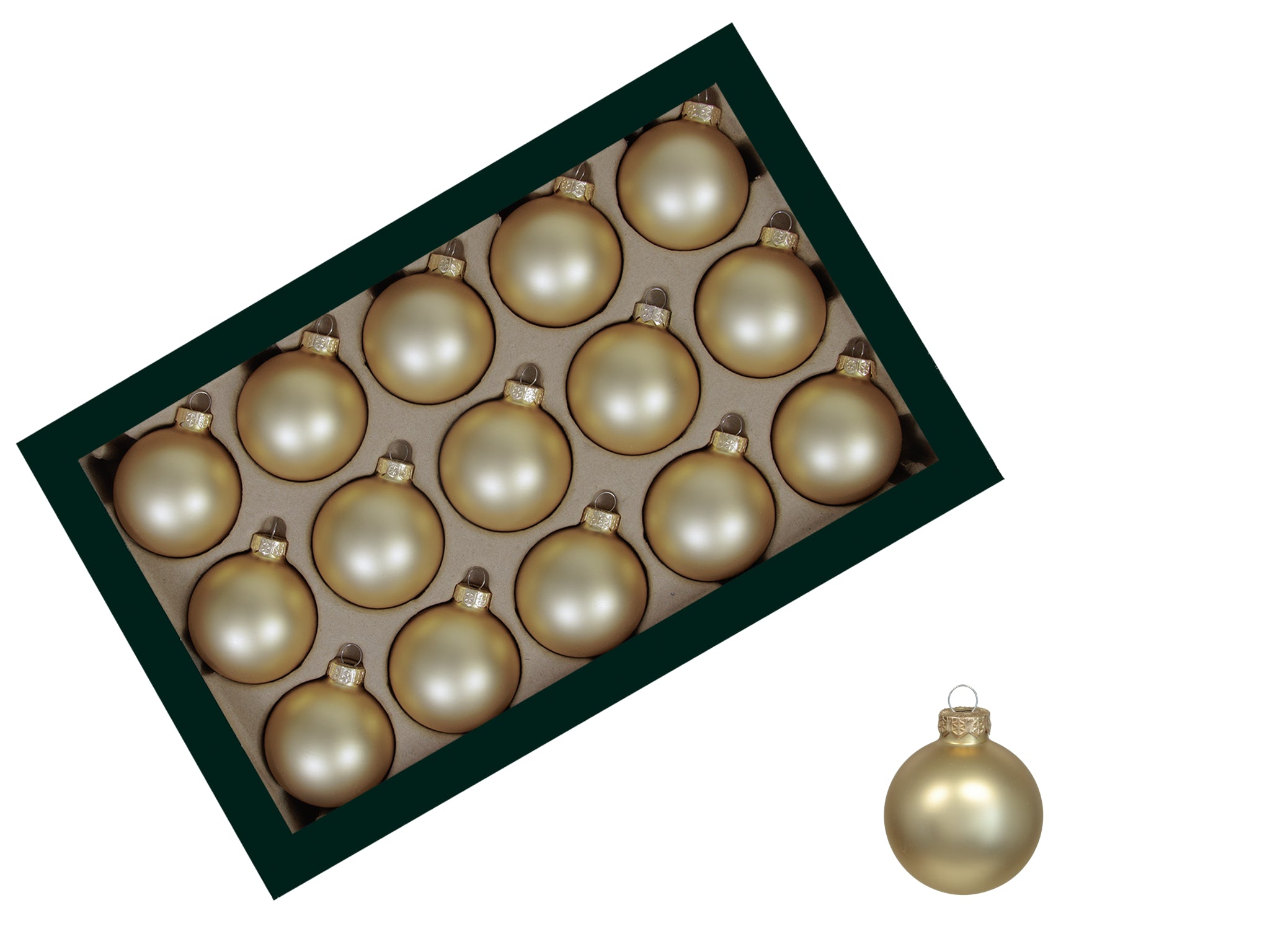 Feuillazur Rungis Boite boules de Noël doré mat 10 cm x4