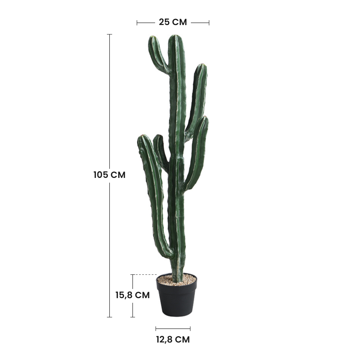 Sia Home Cereus 105 cm cactus artificiel en pot vert