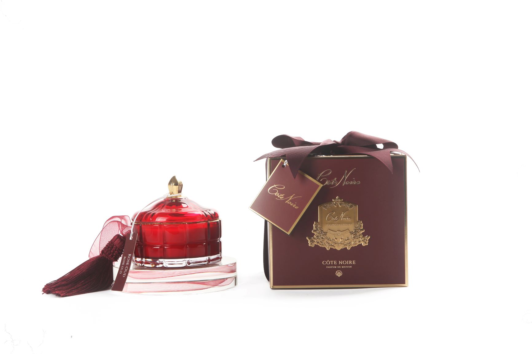 Côte Noire Art Deco GML45017 bougie rose oud rouge 200 g