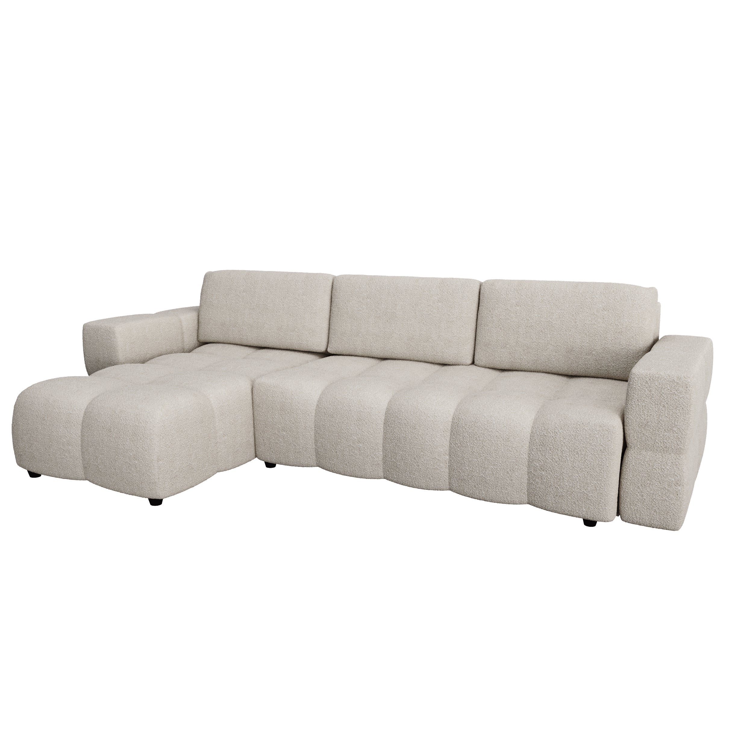 Sia Home Gabriel canapé angle gauche convertible crème tissu