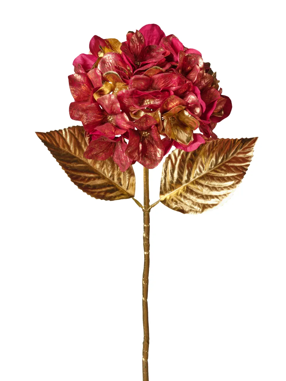 Feuillazur Rungis Hortensia métallique sur tige rouge 64 cm