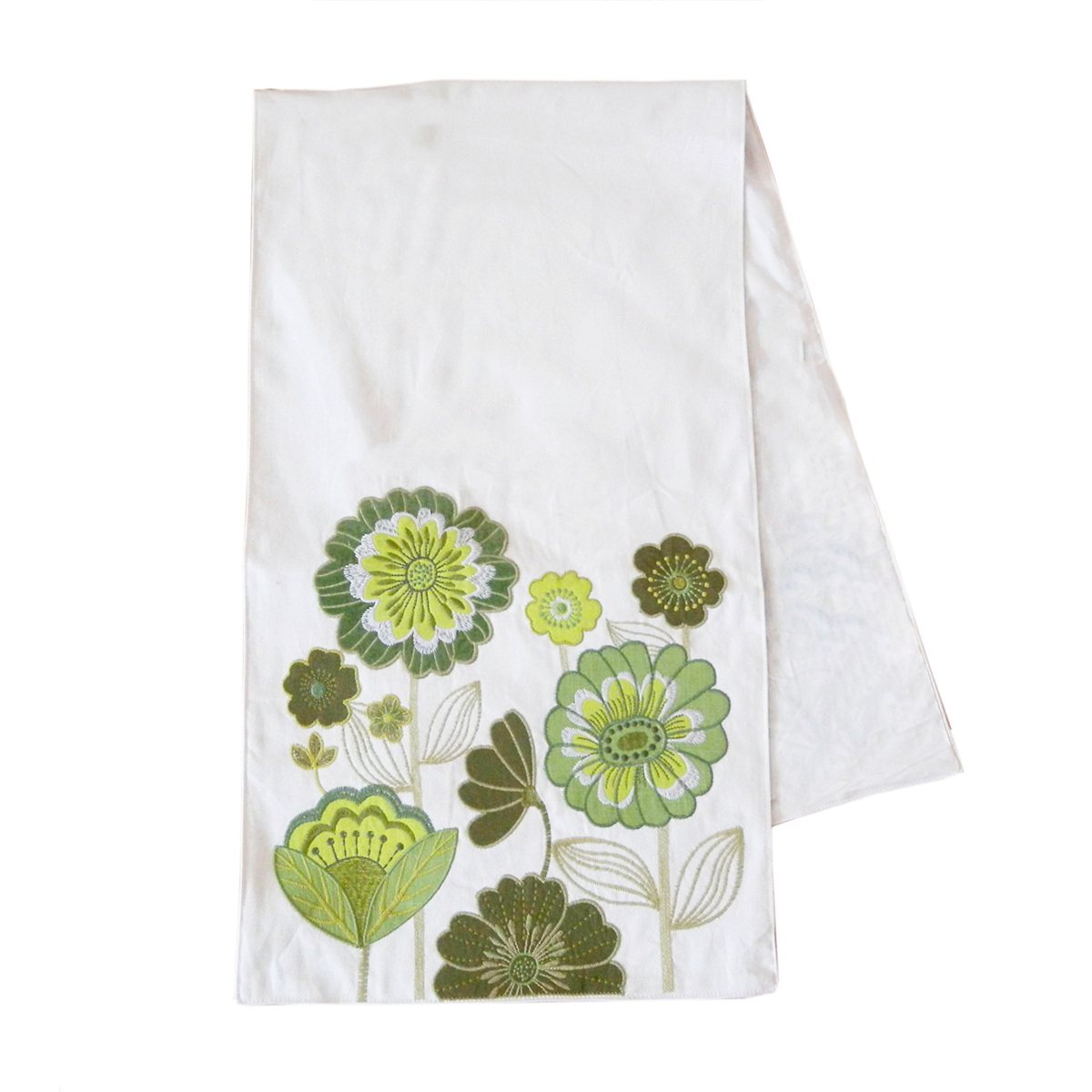 Sia Home Vintage 140 cm chemin de table coton blanc
