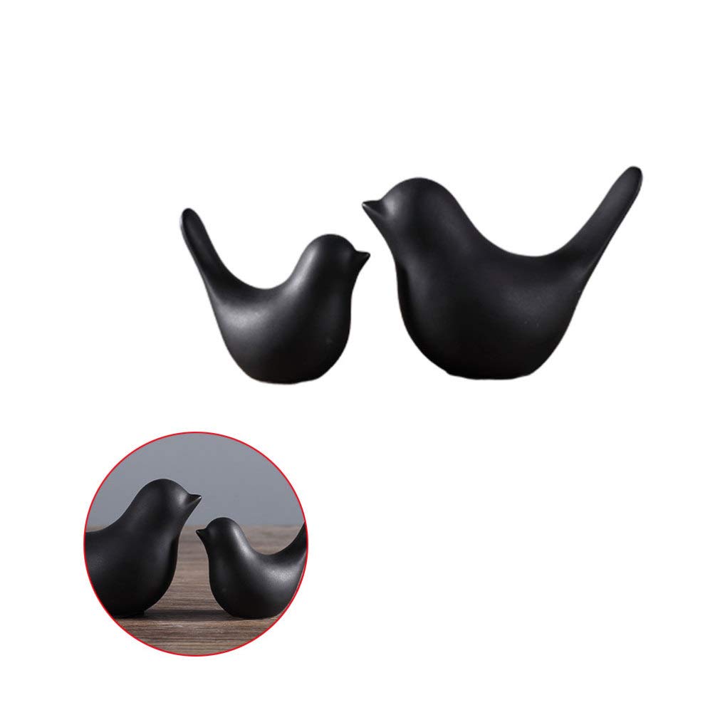 Winomo lot 2 oiseaux céramique noire déco minimaliste