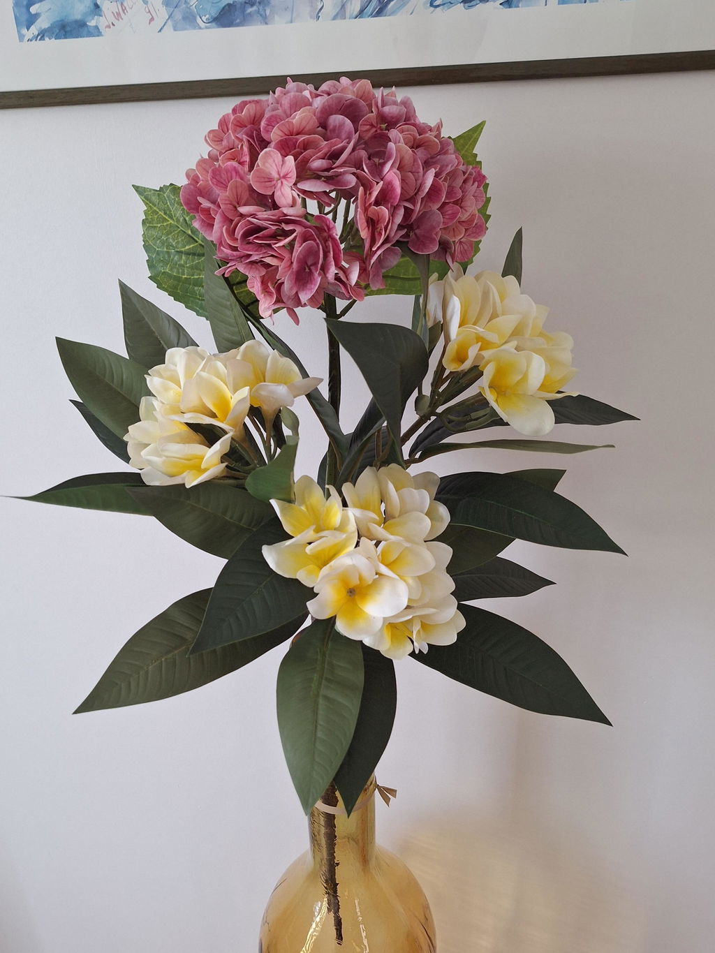Flowrette Frangipanier jaune fleur artificielle tige exotique