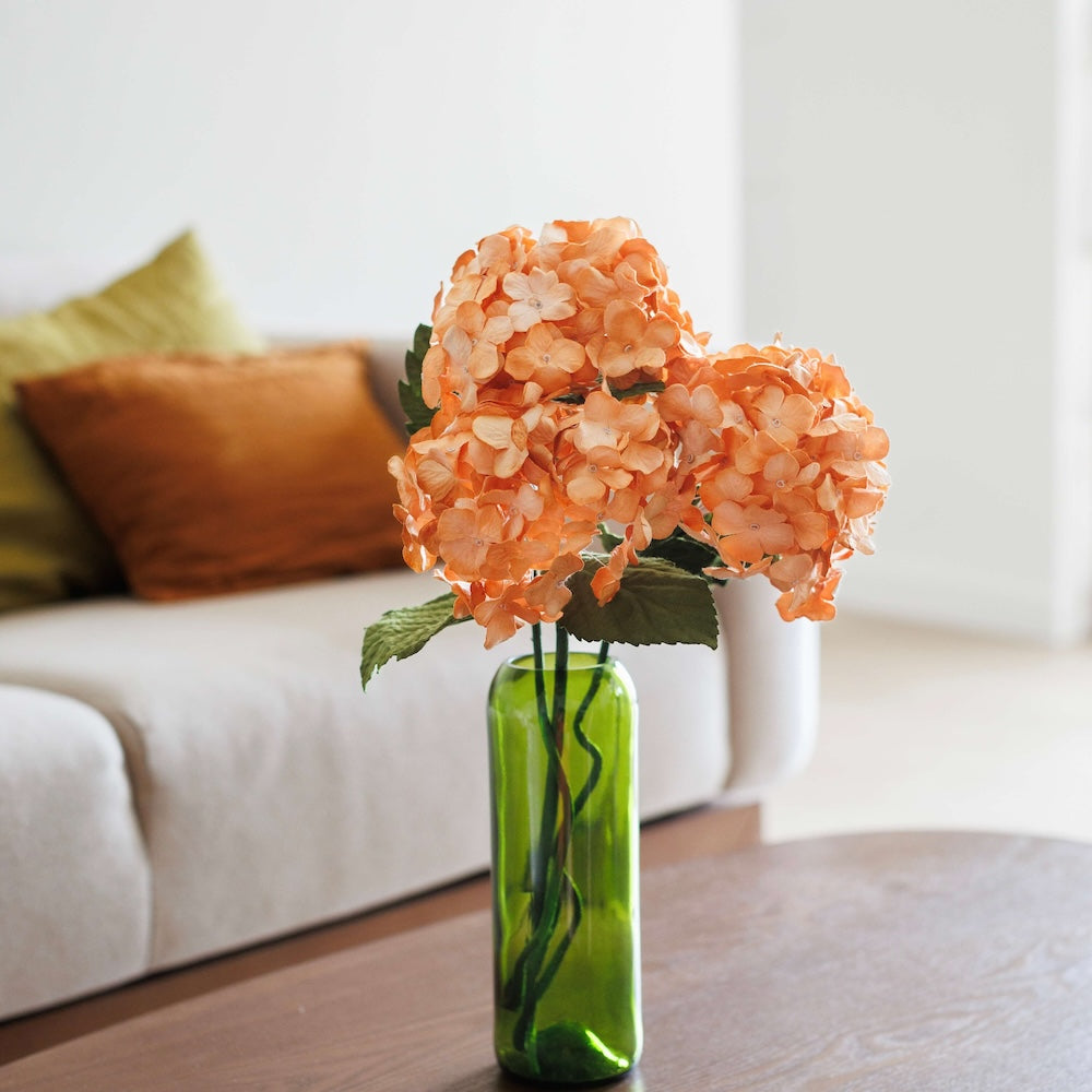 Flowrette Fleurs en papier Hortensia orange clair x1 éternel