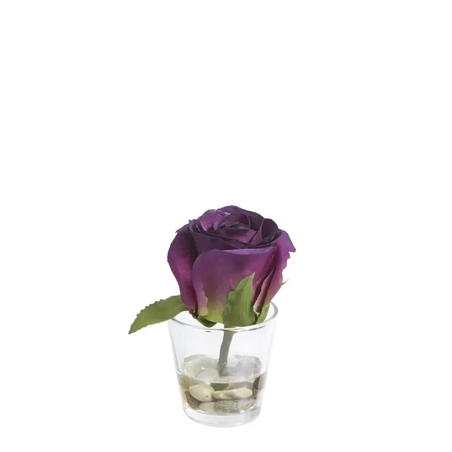 Sia Home Stones Rose rose pot verre illusion d'eau 12 cm