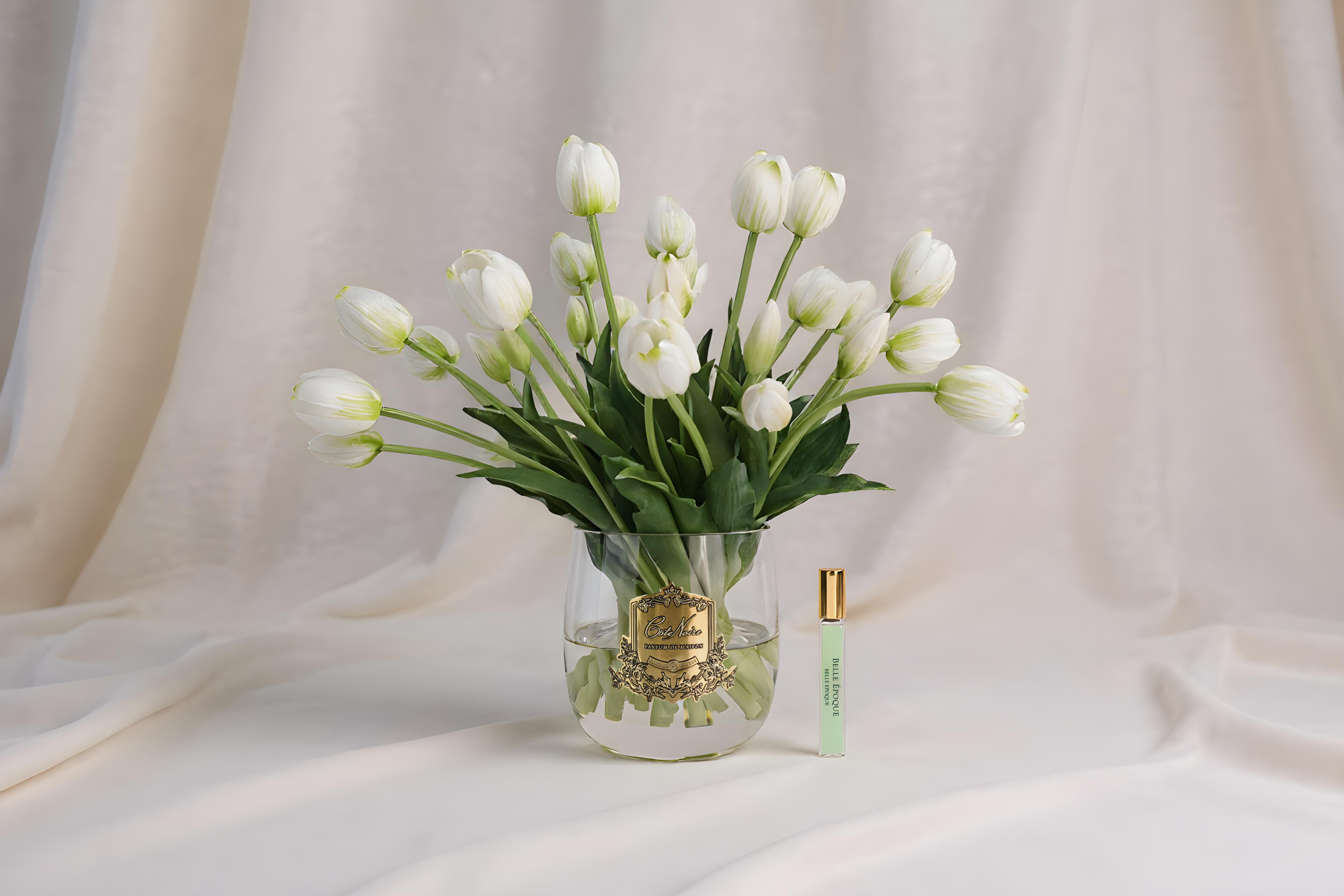 Côte Noire Heritage Tulips HT01 fleurs parfumées blanches vase