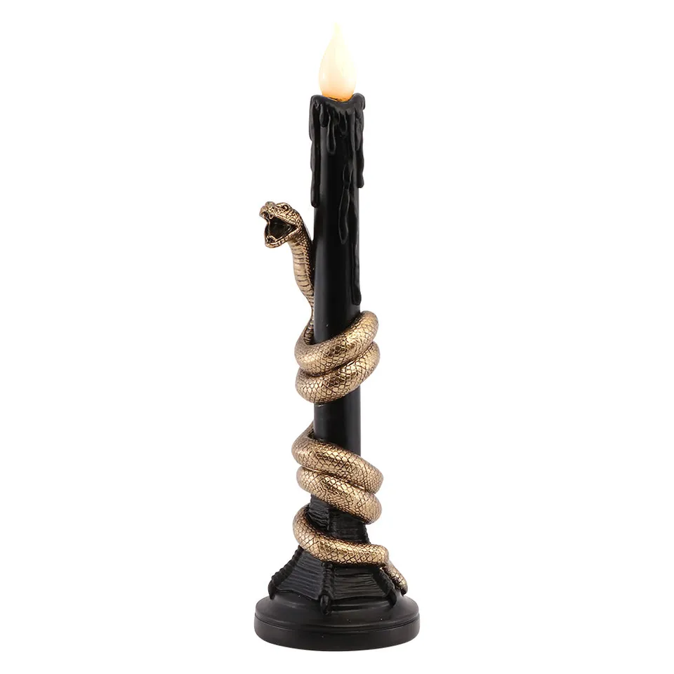 Feuillazur Rungis Chandelier LED serpent bougie doré Halloween