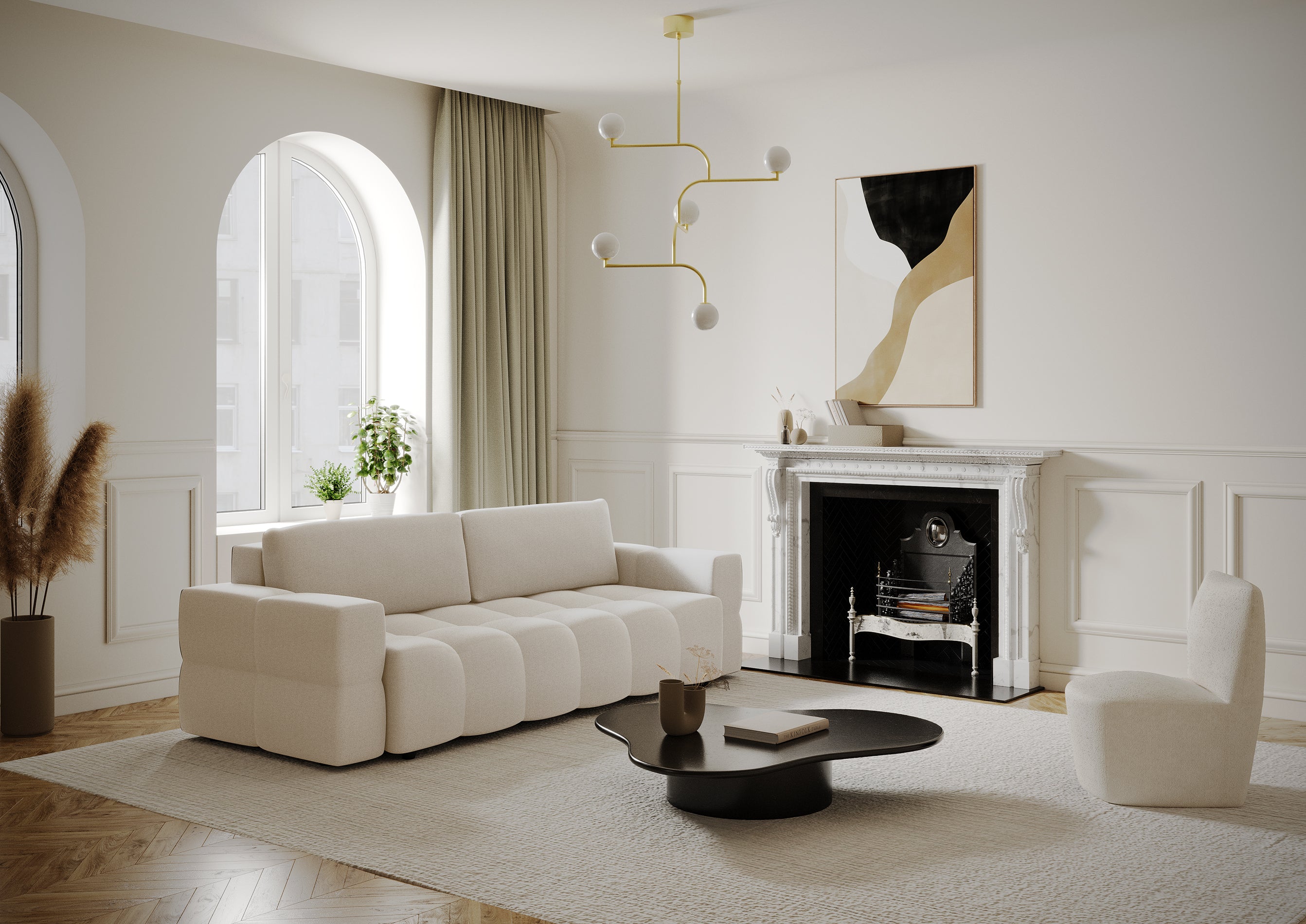 Sia Home Gabriel canapé convertible crème coffre
