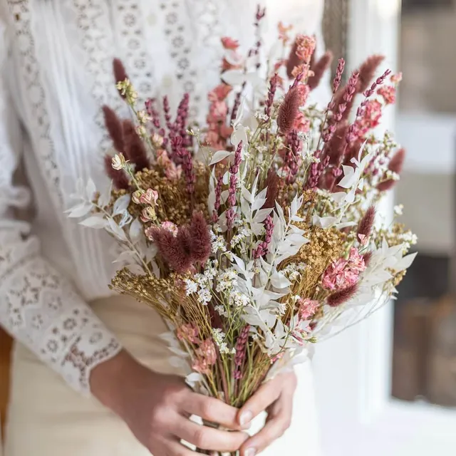 Flowrette Passion bouquet fleurs séchées rose brun