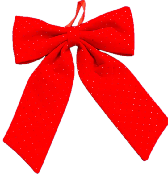 Feuillazur Nœud à paillettes rouge 32x48 cm Noël