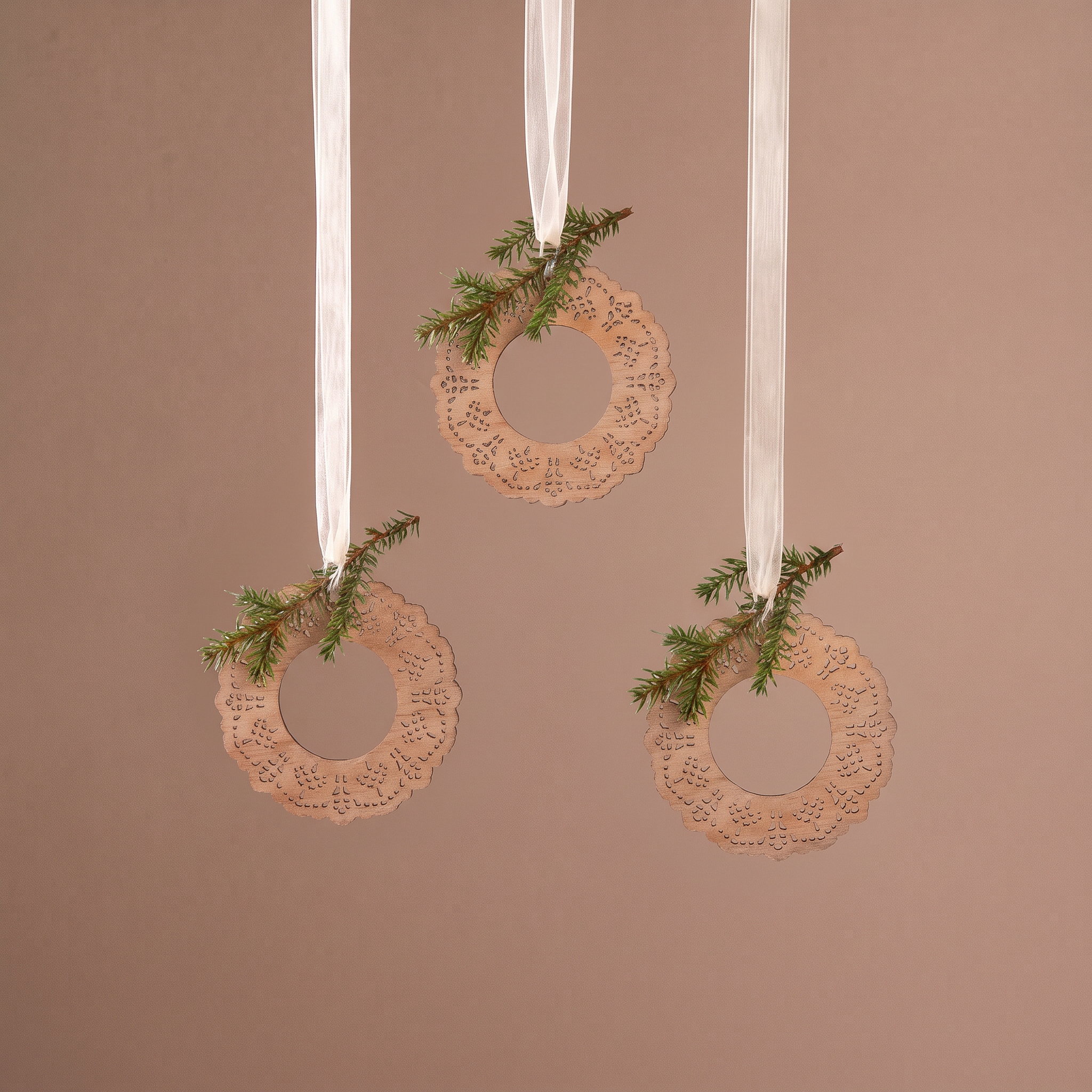 Sia Home Natura 21 cm suspension Noël bois beige